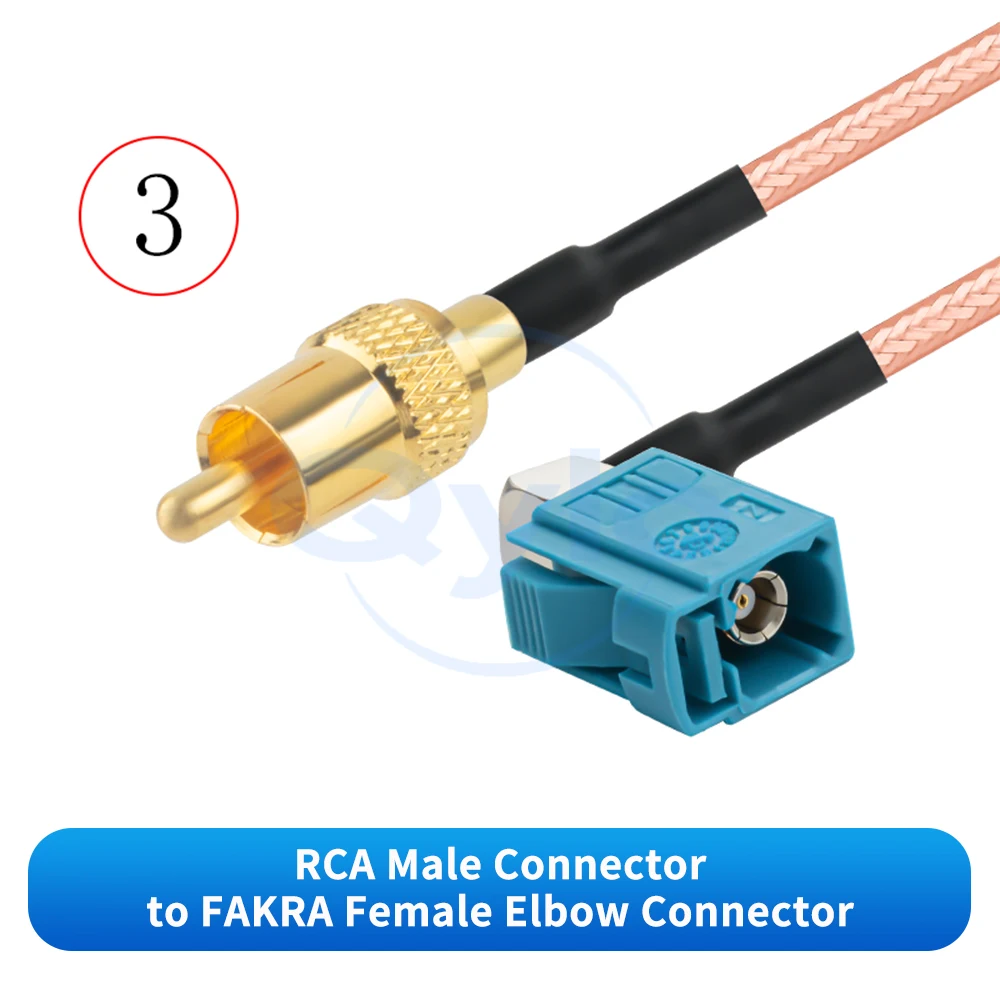 RCA zu FAKRA Wasserdichter Stecker/Buchse RG316 Braun Versilbertes Kabel Fahrzeug 360-Grad-Panoramakamera-Kabel (1 Stück) – Detail 4