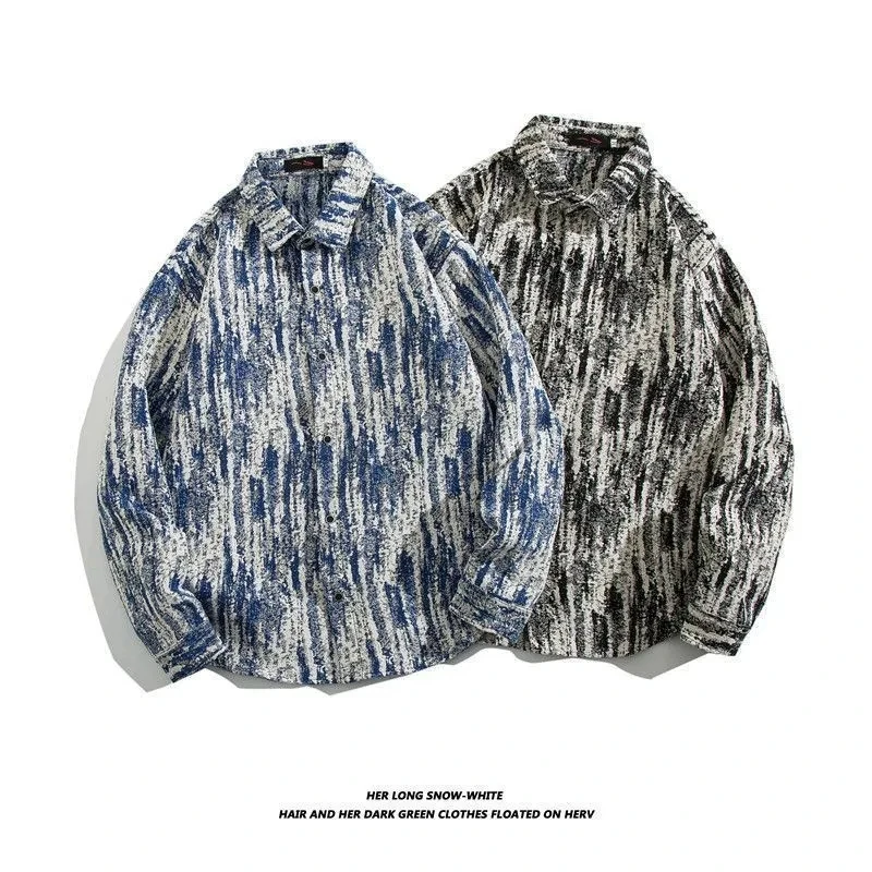 Cuban Embroidered Long Sleeved Shirt Autumn And Winter Men Travel Shopping High-Quality Ethnic Style Printed Long Sleeved Jacket
