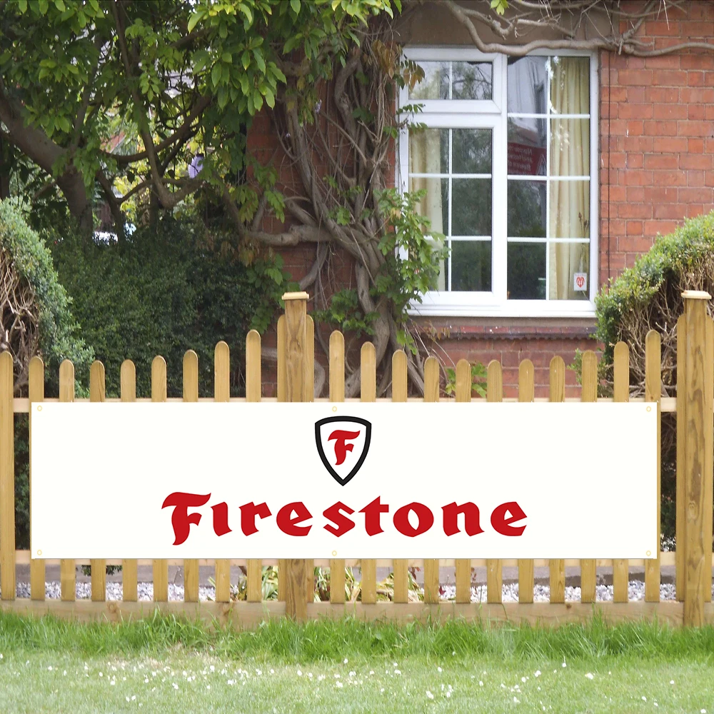 Johninbanner 60*240 Firestones Car Banner Decorazione D'Interni Race Car Tapestry Flag