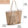 Mesh single shoulder tote bag for women, hand-held for washing, swimming, clothing storage, beach bag 6