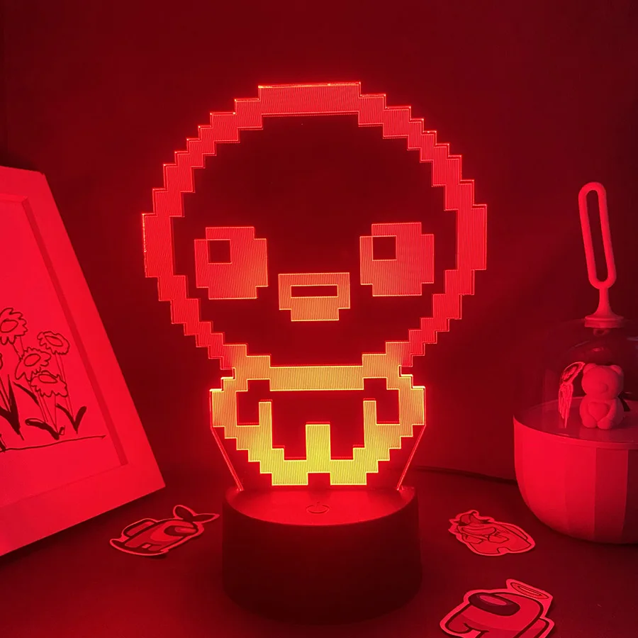 

3D Светодиодные ночные светильники в стиле игры The Binding of Isaac, подарок на день рождения для парня, игрока, украшение для детской спальни