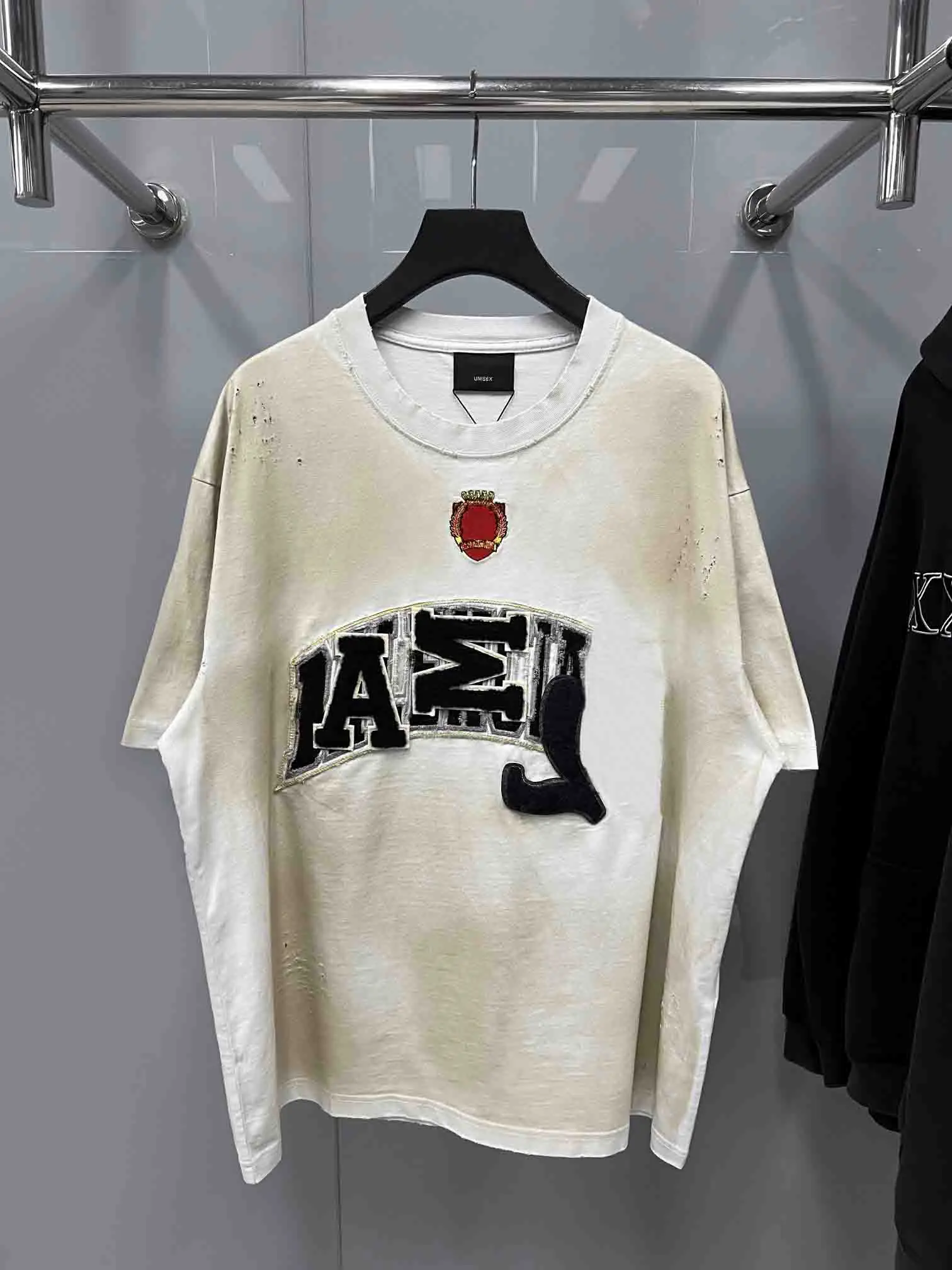 

2023 Luxury Logo Embroidery Distressd Football Club Women Men T shirts tees Hiphop Men Oversized T shirt Summer Tee