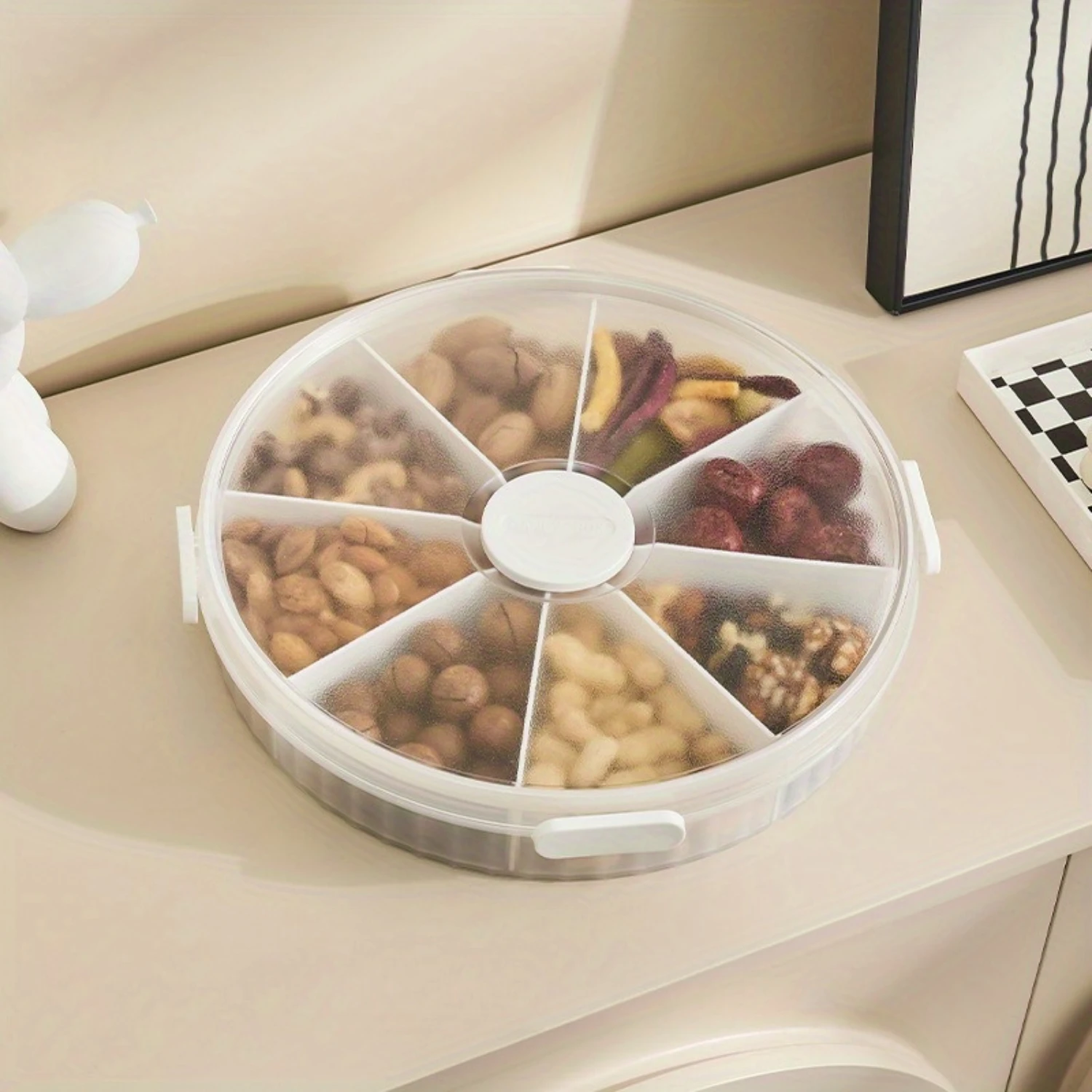 1pc Adjustable Compartment Plastic Box-Multi-Purpose Snack Organizer with Large Capacity for Dried Fruit, Nuts, Seeds, and As