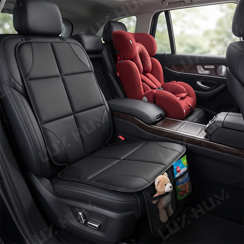 Protector de Asiento de Coche Universal Antideslizante para Mascotas, Cojín Grueso con Bolsillos de Almacenamiento