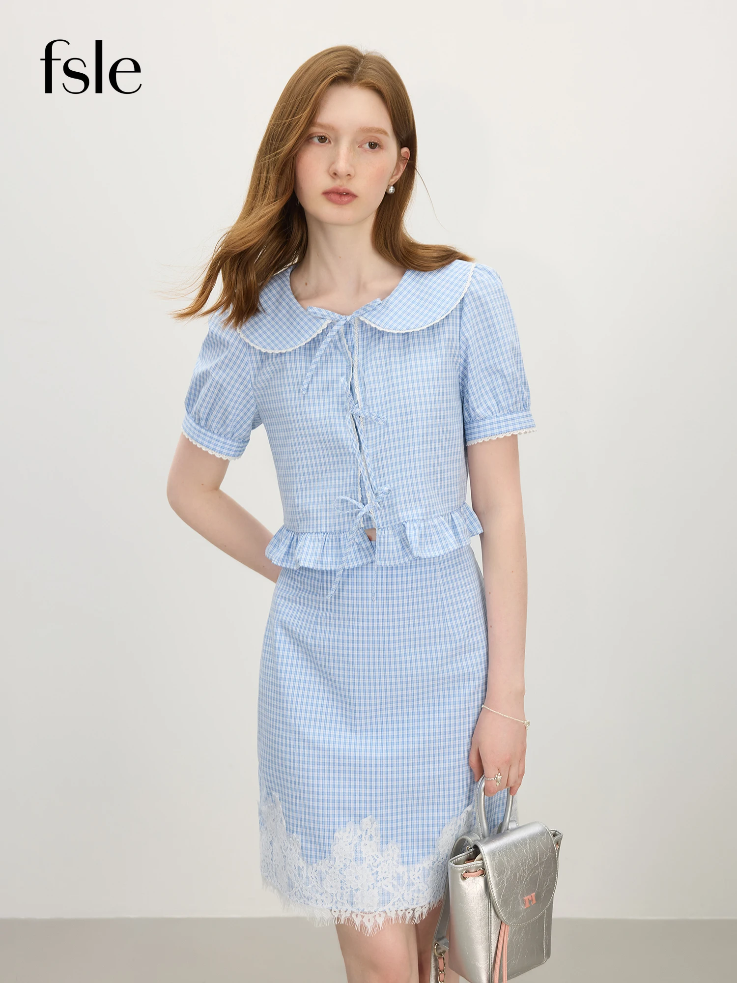 Eléonore White Striped Shirt & Skirt Set