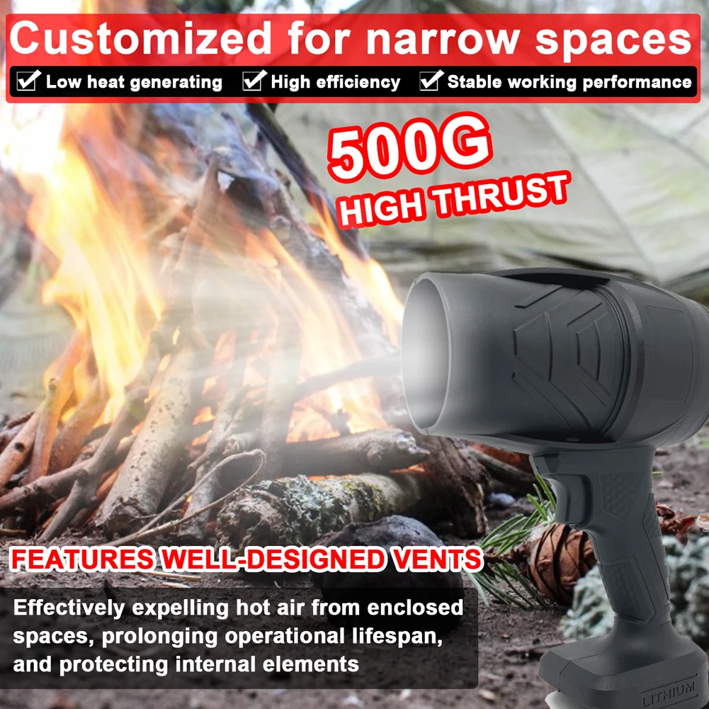1000W High Power Turbo Fan 500g Thrust Violent Fan Stepless Speed Turbofan Leaf Blower Handheld Mini Jet Fan for Makita Battery 3