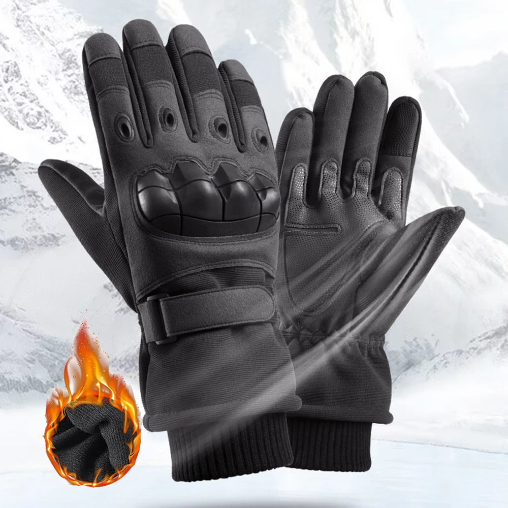 Motorcycle Gloves Winter Cold-proof Full Finger Military Outdoor Sport Black Motocross