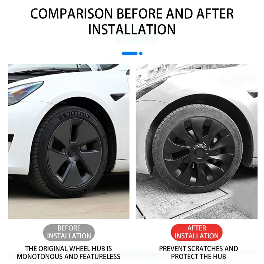 4PCS Hub Cap Original Car Replacement Wheel Cap Automobile Hubcap Full Cover Accessories Tesla Model 3 18 Inch