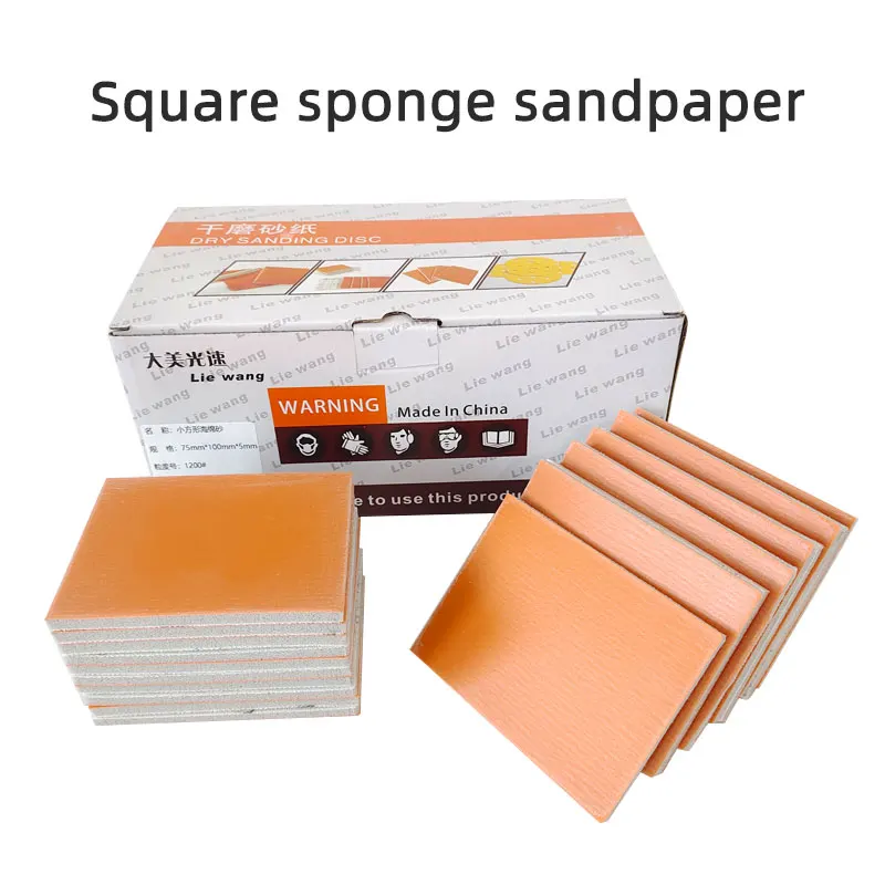 Sponge Sandpaper Rectangle Foam Sanding Block 75*100mm for Car Polishing Sanding Wet Dry Abrasive Tool Car painting sanding discs sandpaper set polish sand paper sandpaper tools mini sandpaper kit sander pads