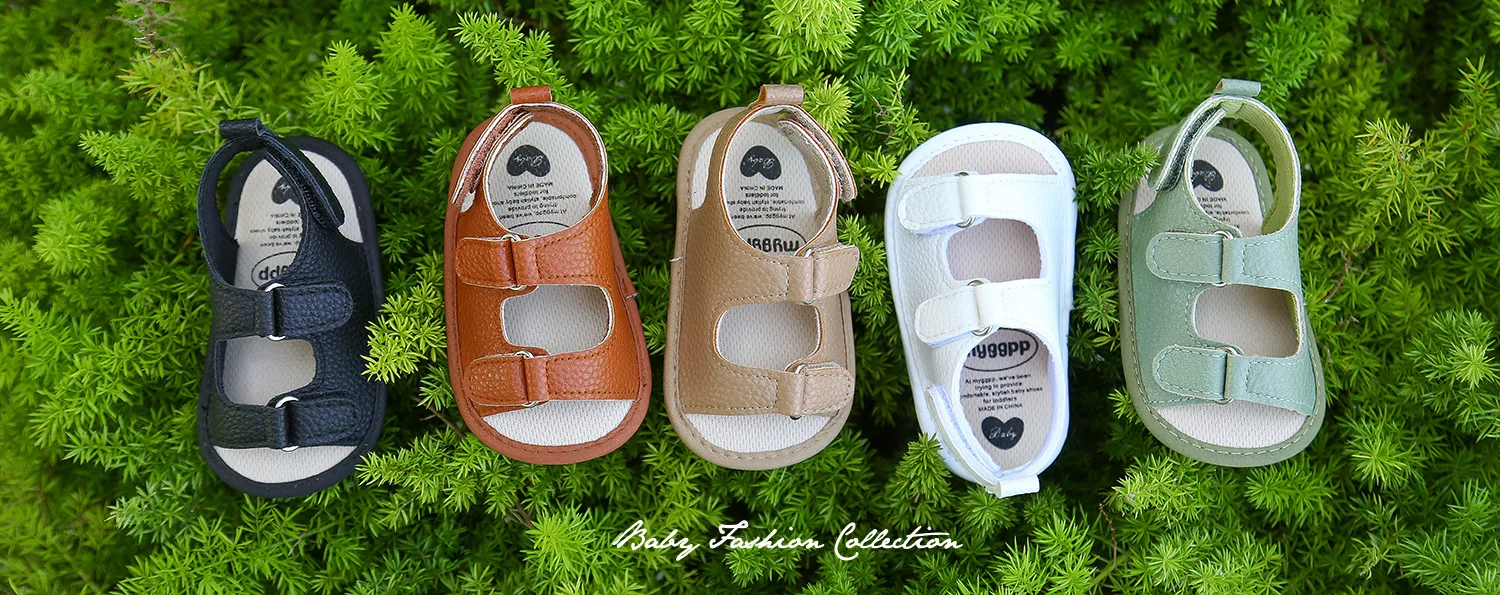 NEW 0-18Months Kids Newborn Baby Boys Fashion Summer Soft Crib Shoes First Walker Anti Slip Sandals Shoes Soft Sole