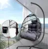 Egg Swing Chair with Stand, Rattan Wicker Hanging Egg Chair for Indoor Outdoor Bedroom Patio Hanging Basket Chair Hammock 1