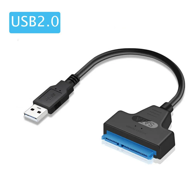 כבל SATA ל-USB 3.0 / 2.0 עד 6 Gbps עבור כונן קשיח חיצוני HDD SSD בגודל 2.5 אינץ 'מתאם SATA 3 22 Pin כבל USB 3.0 ל-Sata III
