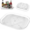 Turntable Organizer Tray for Refrigerator 360 Rotatable Rectangle Storage Rack Saving Space Turntable Rack for Kitchen Cabinet 1