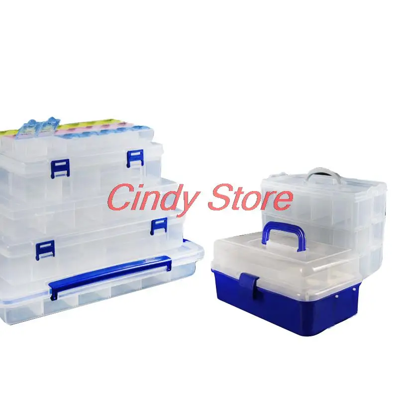 

Transparent Plastic Storage Jewelry Box Compartment Adjustable Container For Beads Earring&Jewelry Rectangle Box Case
