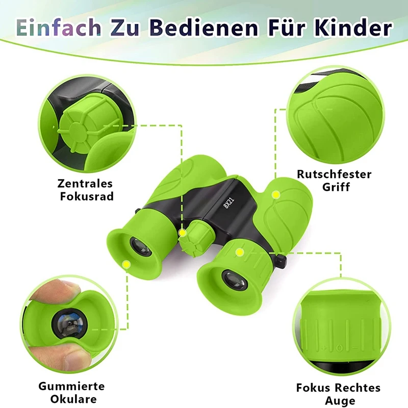 Binoculars For Kids High-Resolution 8X21 Small Compact Toy Binoculars For Bird Watching Hiking Camping Exploration 3