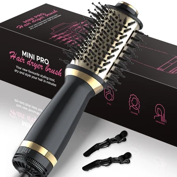 spazzola per asciugacapelli in uno, spazzola per asciugacapelli 4in1 con secchio ovale, mini spazzola ad aria calda per tutti i tipi di capelli, regalo adatto 1