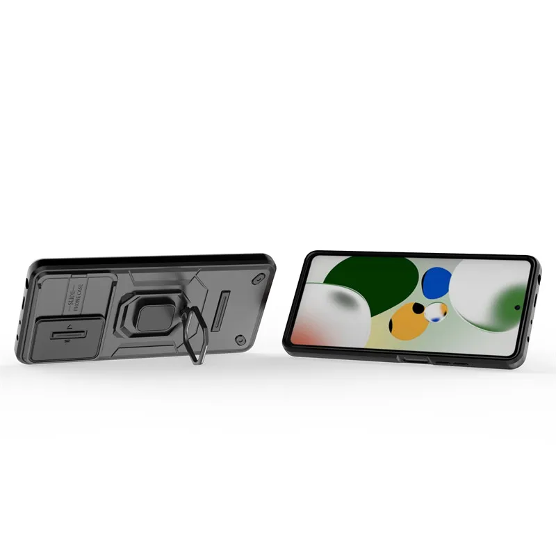 Shockproof Slide Camera Armor Phone Case - Durable PC TPU Back Cover
