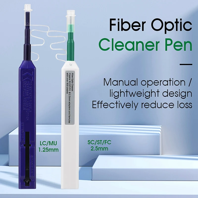 

2PCS/Lot FTTH Optical Fiber Pen Tool LC 1.25Mm SC 2.5Mm ST LC Connector Optical Smart Cleaner