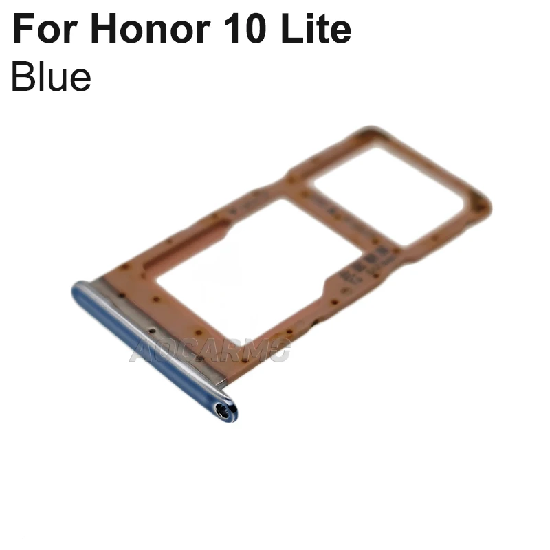 Aocarmo SD MicroSD Holder Nano Sim Card Tray Slot For Huawei p smart () / Honor 10 lite POT-LX3 POT-LX1 POT-LX2J