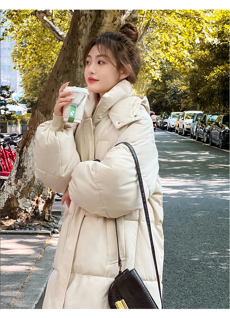 Thick -30 Degree Parka Women Winter Long Over-the-knee Down Jacket Female Loose Hooded Winter Jacket