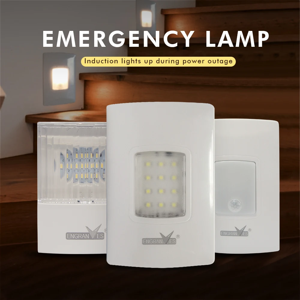 Mini Emergency Light LED Embedded Evacuation Lighting Wall-mounted Fire Fighting Lamp Indoor Corridor Lights for Power Outage