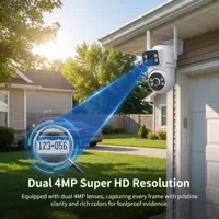 Caméra de surveillance WiFi ARCCTV 8MP 4K à double objectif HD, conversation bidirectionnelle, suivi automatique, caméra de sécurité extérieure, vision nocturne couleur 5