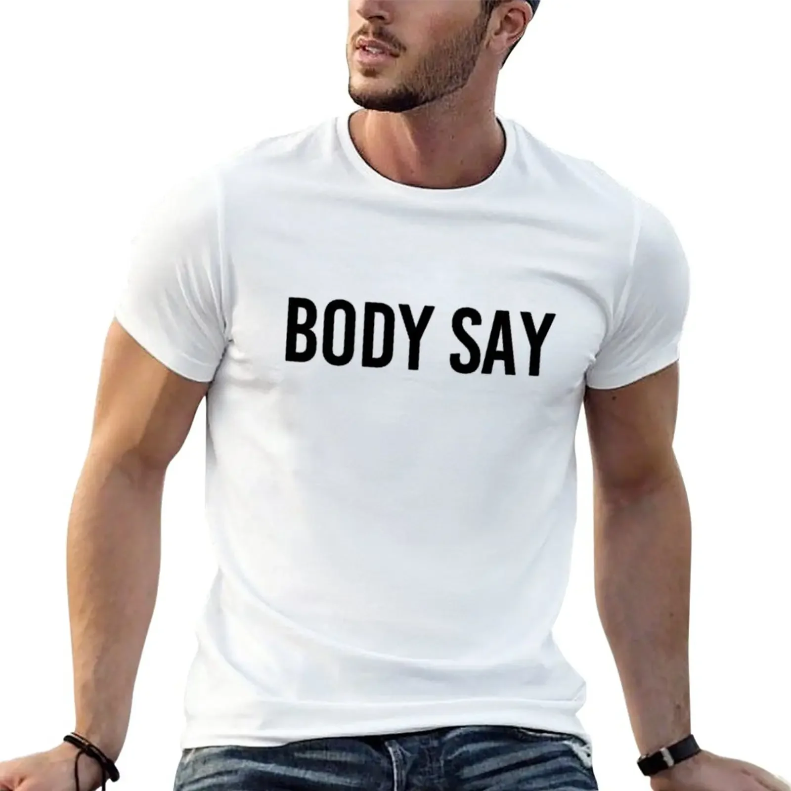 

Футболка BODY SAY, милая одежда, винтажная графическая футболка для мужчин