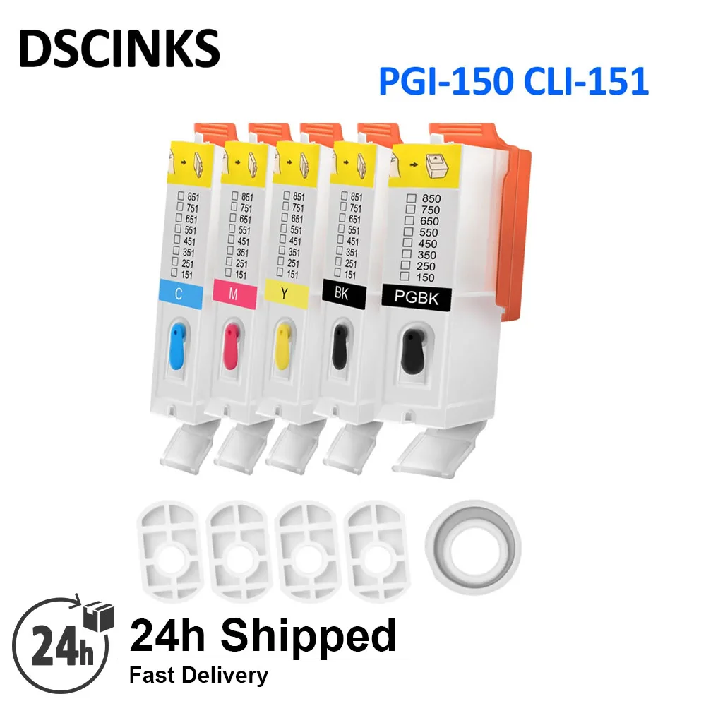 Refillable Ink Cartridge For Canon PGI-150 CLI-151 for Canon PIXMA MG5410 MG5510 MG5610 MG6410 MG6610 IP7210 MX721 IX6810 printer supplies ink cartridge inkjet ink cartridge