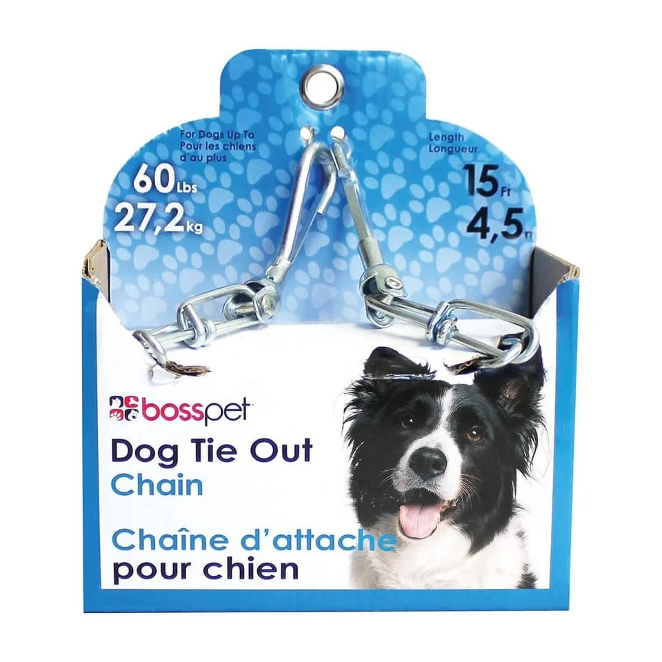 Heavy Duty Steel Dog Tie Out Chain for Large Dogs