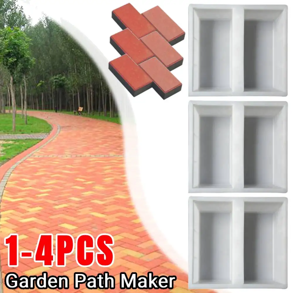 DIY Paving Brick Mould Waves Shaped Walk Maker Reusable Concrete Path Maker Mold Stepping Stone Paver Lawn Patio Yard Garden