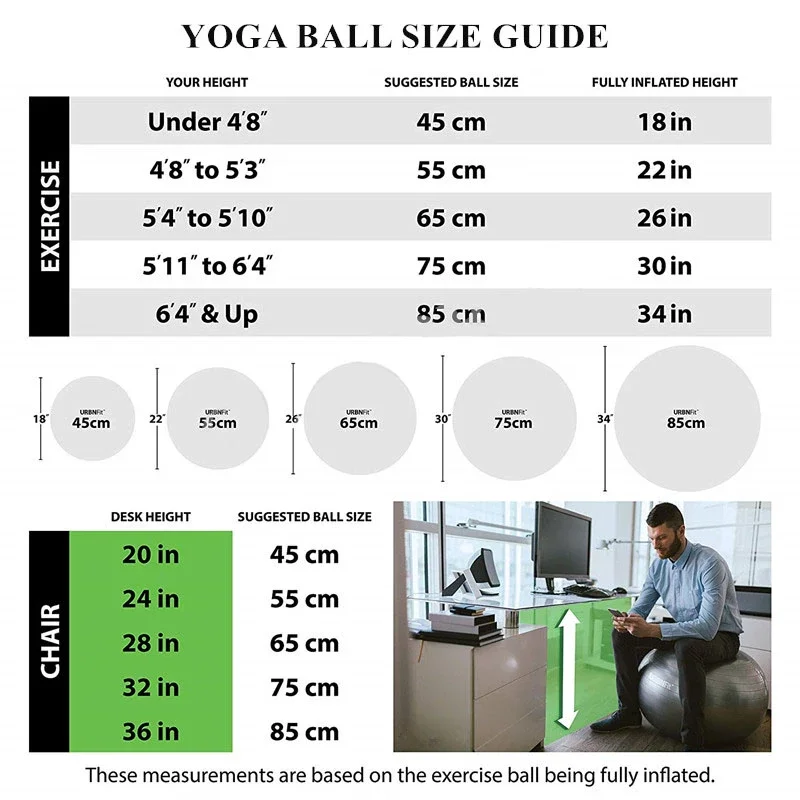PVC Fitness Yoga Ball Thickened Explosion-proof Exercise Home Gym Pilates Equipment 45cm 55cm 65cm 75cm 85cm yoga ball gymnastics ball