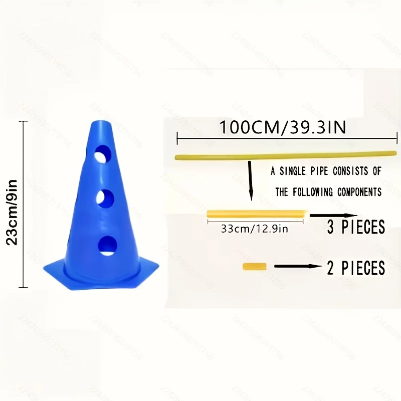 Set di attrezzature per l'addestramento all'agility per cani con secchio perforato e supporto per ostacoli - immagine 2