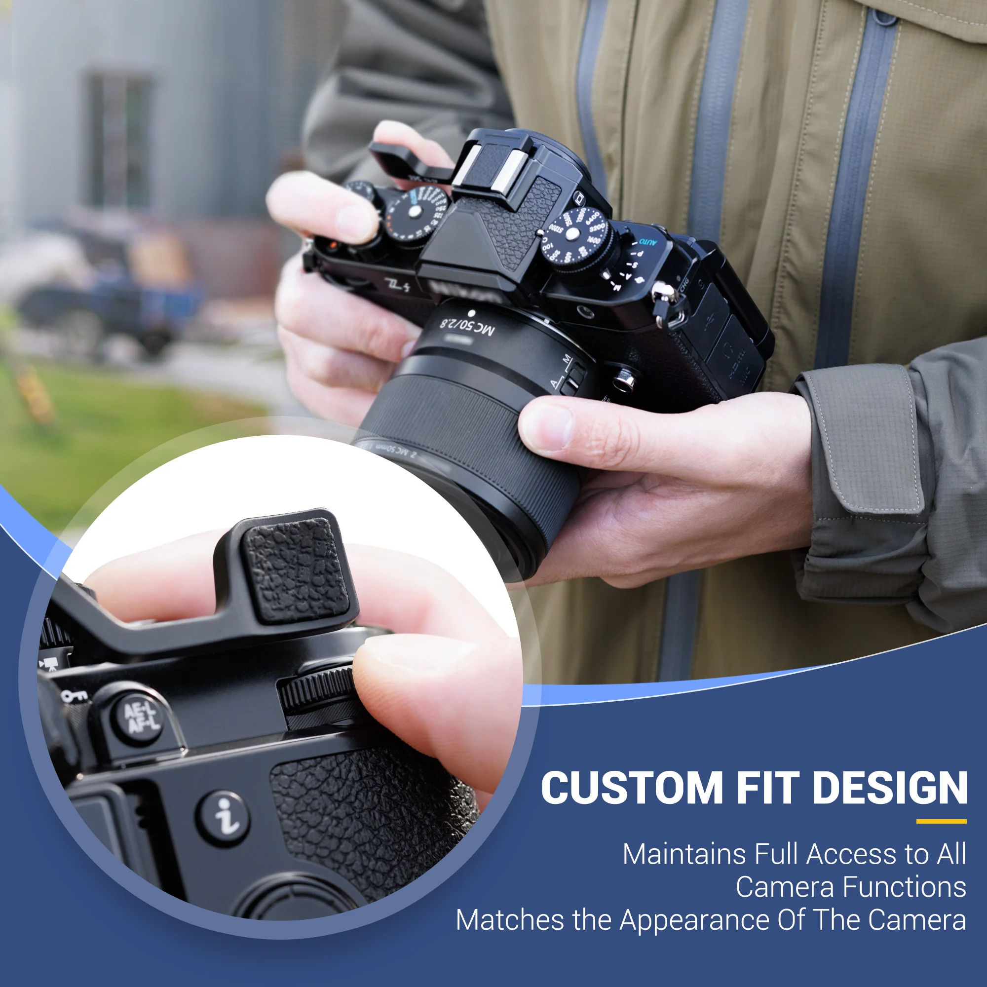JJC Camera Metal Hot Shoe Thumbs Up Hand Grip Hotshoe bracket for Nikon ZF camera accessory