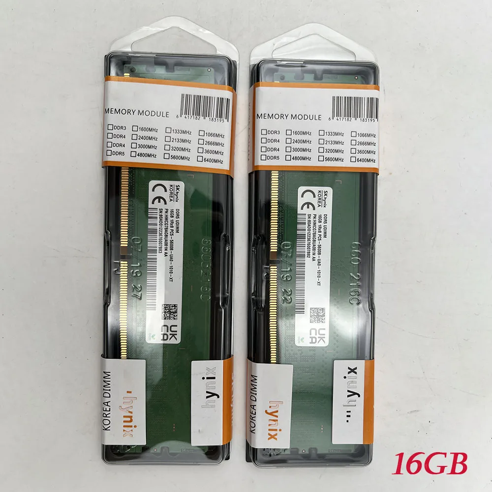 New 2 PCS For SK Hynix 16G PC RAM 1Rx8 DDR5 5600B PC5 5600B UDIMM new-2-pcs-for-sk-hynix-16g-pc-ram-1rx8-ddr5-5600b-pc5-5600b-udimm