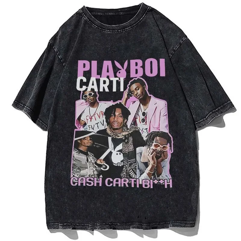 

Футболка Playboi Carti в стиле хип-хоп для мужчин и женщин, футболки с графическим принтом, летняя мужская футболка с коротким рукавом большого размера