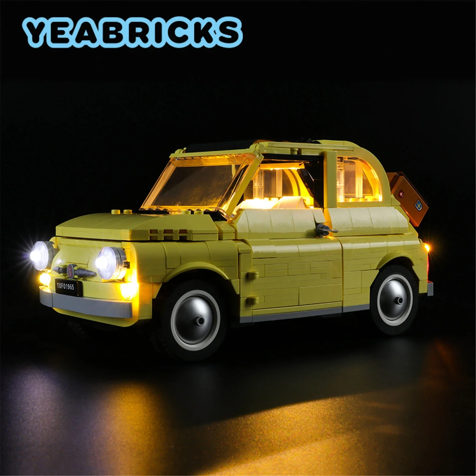 

Конструктор YEABRICKS со светодиодной подсветкой для Fiat 10271, 500, набор строительных блоков (не входит в комплект), детские игрушки, аксессуары