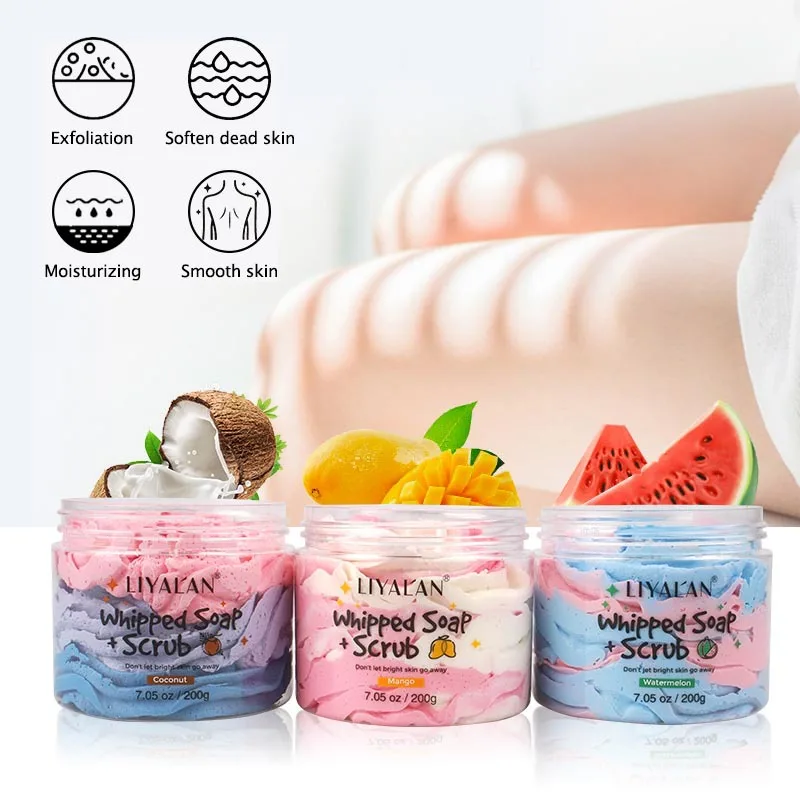 

Mango Watermelon Coconut Niacinamide Whitening Body Scrub Cream Deep Cleansing Skin Whitening Go Cutin Dead Skin Treatment Acne