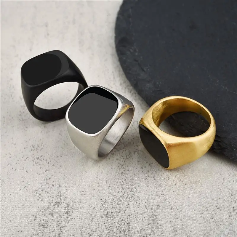 Trendy Titanium Steel Men Women Rings Punk Hip Hop 316L Stainless Steel Frosted Ring for Couples Wedding Party Jewelry Gift 5