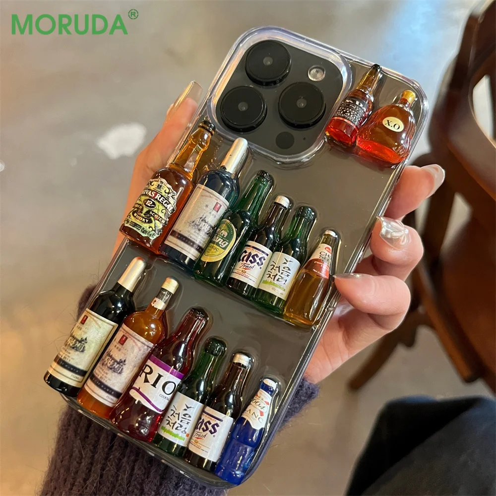 Acrylic Transparent Liquor Bottle Design Phone Case - Creative & Funny Drink Gift
