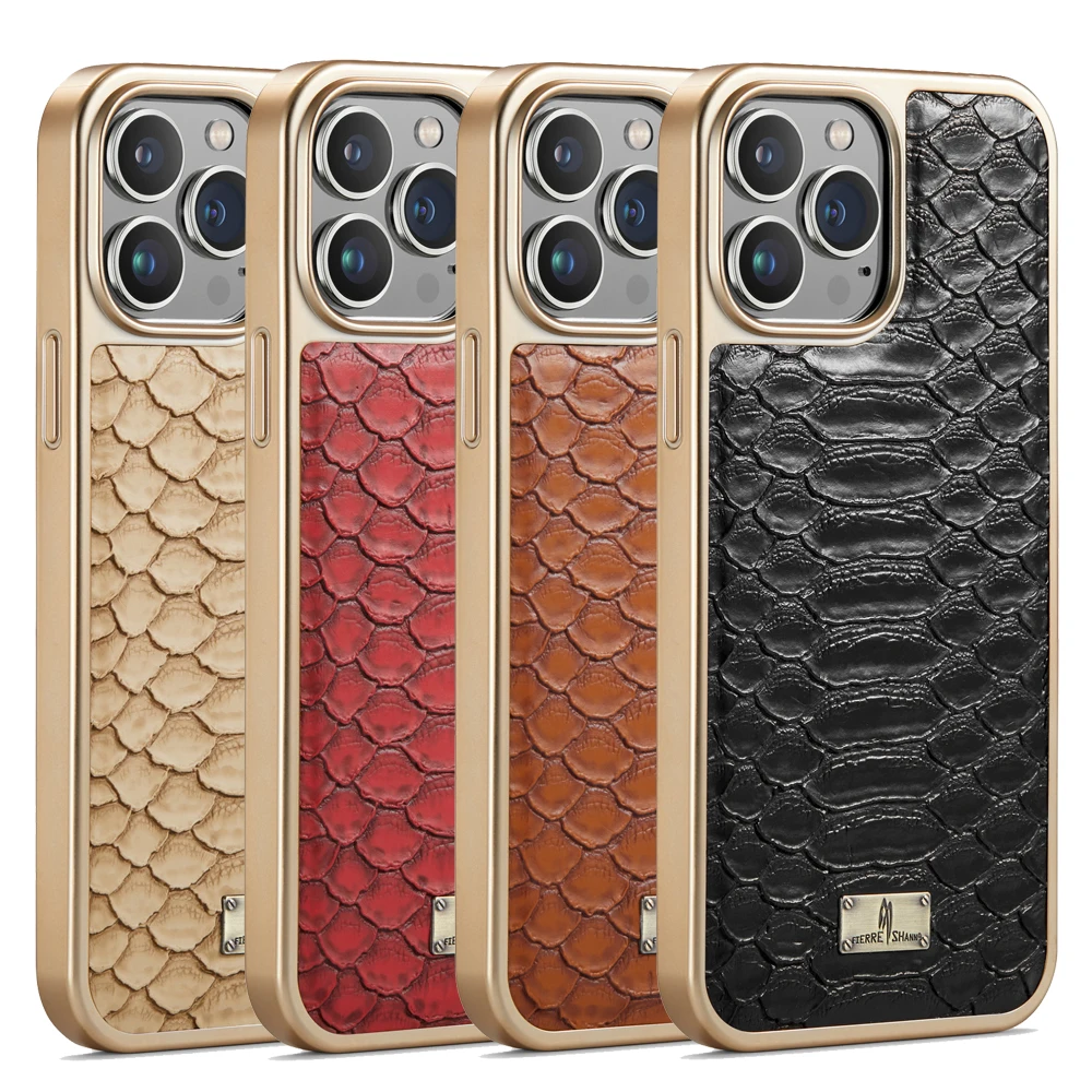 Luxury Electroplating Crocodile Leather Phone Cases For Iphone 15 14 Plus 13 11 12 Pro Max Shockproof Cover Case