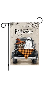 Halloween Truck Garden Flag