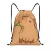 Custom Cute Capybara Drawstring Bag Men Women Foldable Sports Gym Sackpack Animal Lover Training Backpacks 1