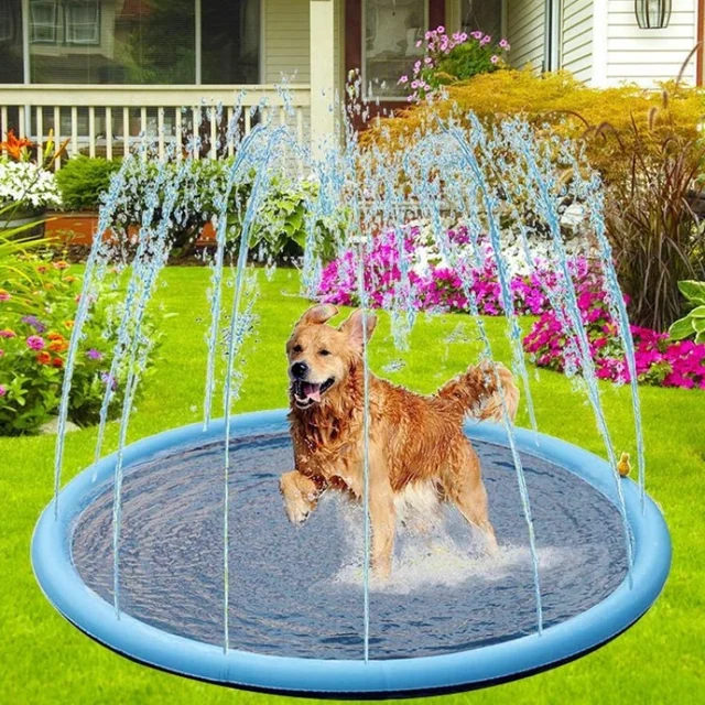 Non-Slip Pet Spray Pad Inflatable Water Spray Pad Mat: A Summer Cool Dog Bathtub for Dogs