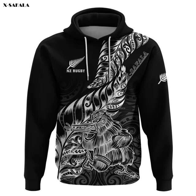 Kiwi Maori Black New Zealand Rugby Aotearoa 3D Printed Zipper Hoodie Men Pullover Sweatshirt Hooded Jacket Jersey Jumper Shirt