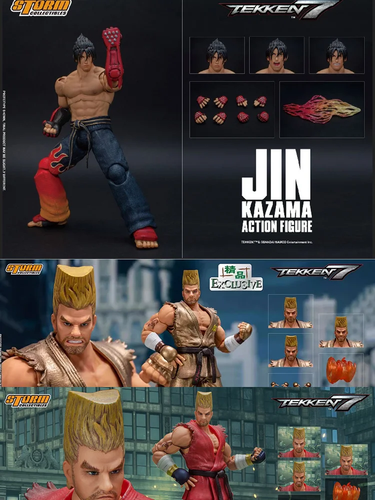 스톰 토이즈 BNTK06 1/12 Collectible PAUL PHOENIX Jin Kazama 애니메이션 미니 액션 피규어 6 풀 세트 군인 모델 팬 컬렉션