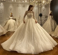 Customized NS4331 Simple Beading Bridal Gown 1