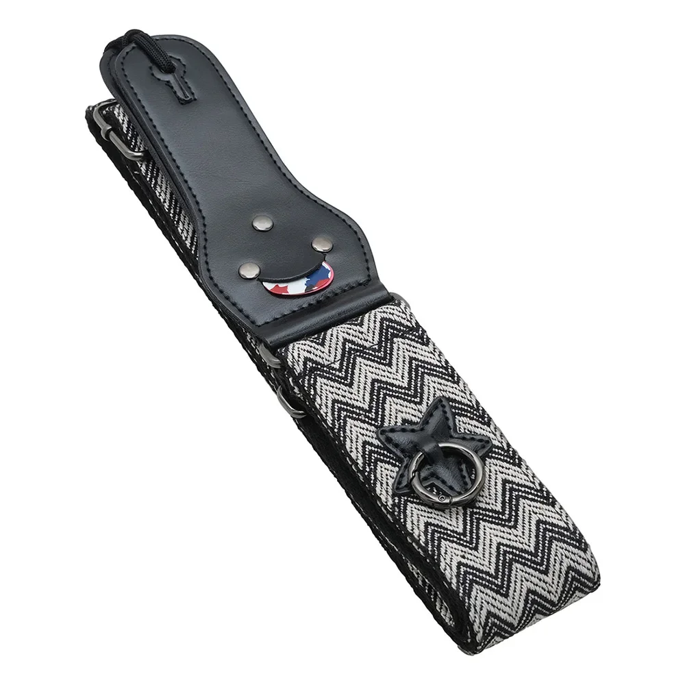 Embroidered Electric Guitar Strap with Plectrum Holder - String Instrument Accessory