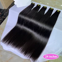 Os droit 100% non transformés cheveux humains vierges crus paquets 10-36 pouces Extensions de tissage de cheveux # 1B Couleur naturelle pour femme 2