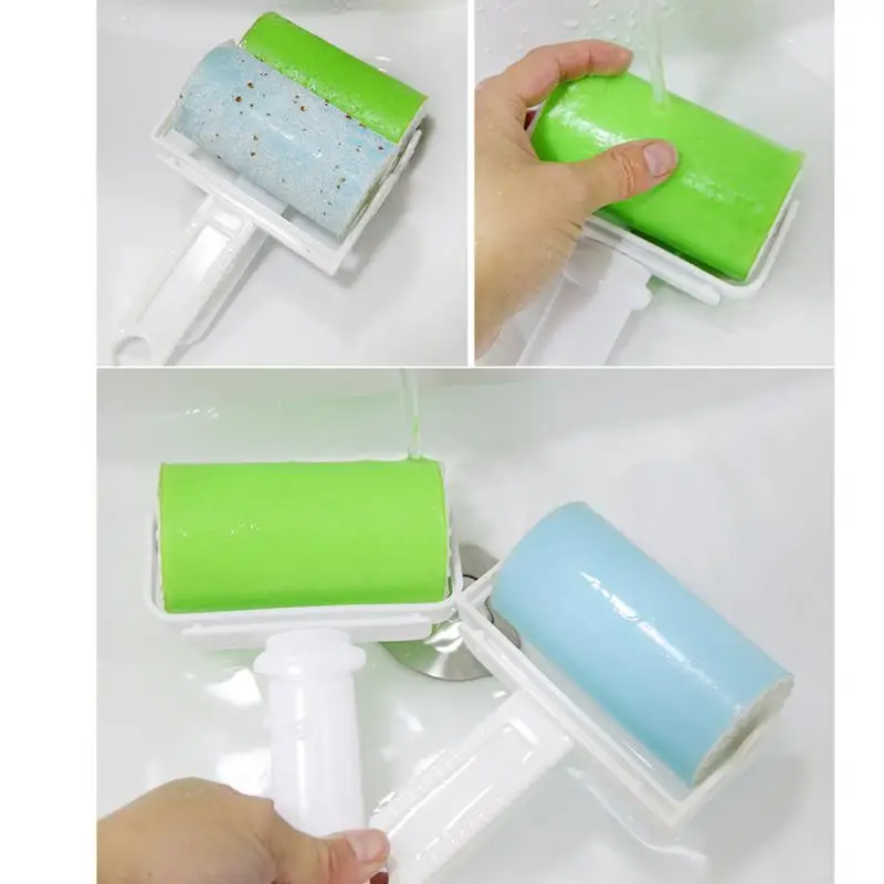 Behogar Reusable Washable Lint Roller Sticky Dust Pet Dog Hair Remover Cleaning Brush Tools with Cover for Pet Cloth Furniture
