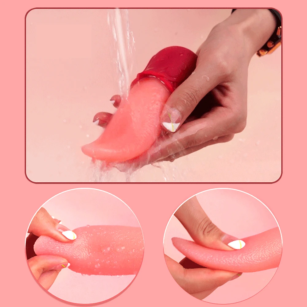 10 Speeds Realistic Licking Tongue Rose Vibrators for Women Nipples Clitoral Stimulation Sex Toys for Adult Female Couples female sex toys clit sucking vibrator clitoris vibrator vibrator sex toy electric sex toys tongue vibrator rose sucking vibrator